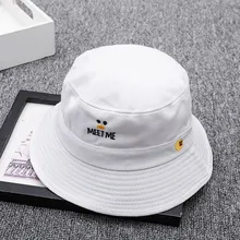 Унисекс шапки-ведерки, модные милые шапки с вышитыми буквами и утенком, складная уличная шляпа от солнца, шапка для бассейна для пары