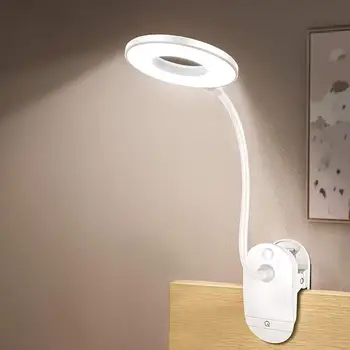 

Clip On LED Desk Lamp, Portable Eye-Care Bedside Table Light, USB Rechargeable, with 3 Brightness Levels, Touch Control