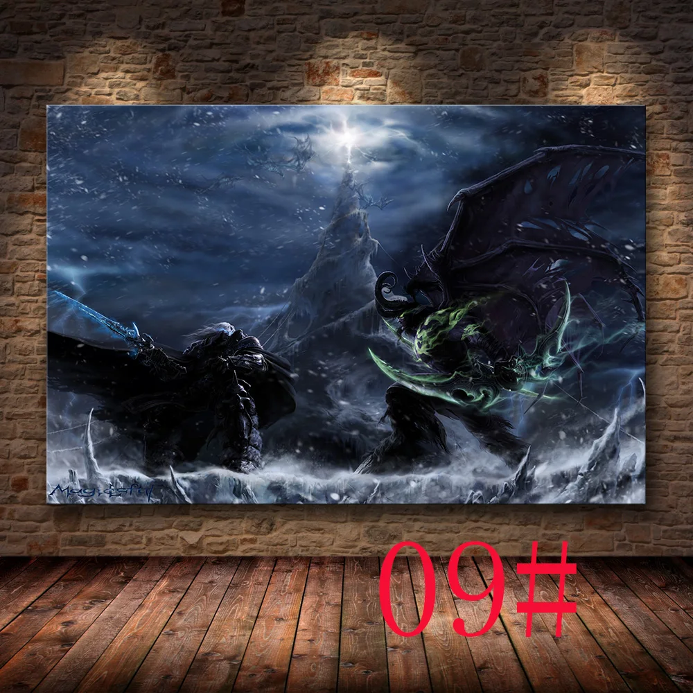 Без рамы Плакат Украшение живопись World of Warcraft 8,0 карта на HD холсте Картина на холсте настенная живопись холст - Цвет: 09