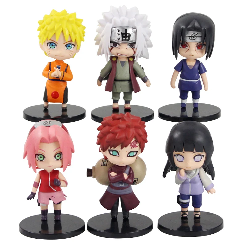 

9-10cm 6pcs/set New Anime naruto Gaara Sasuke Hatake Kakashi Jiraiya Uchiha Action Figure Model Toys Gifts for children