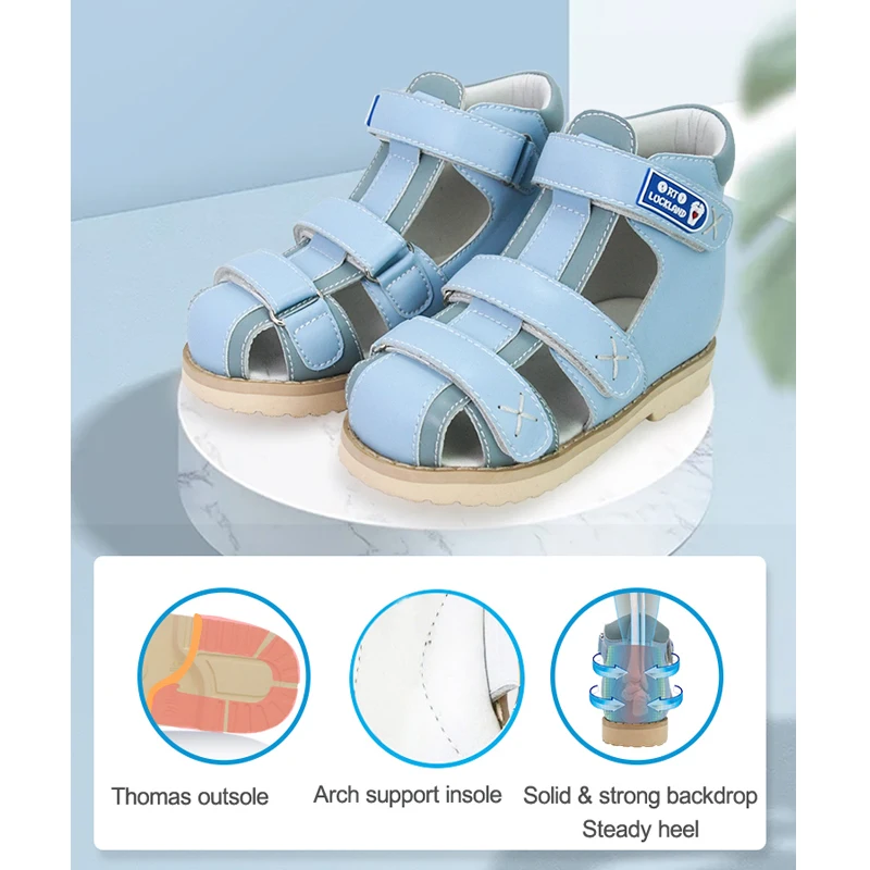 Children's Summer Shoes Boys Girls Sandals Orthopedic Tiptoe Small Sizes 2 3 Years Closed Toe Arch Support
