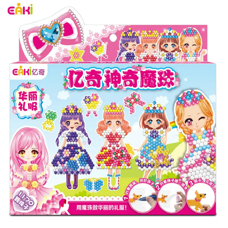 

Genuine EAKI Magic Bead DIY Animal Theme Handmade Puzzle Toy Water Fog Sticky Music Kids Educational and Creative Toys kids toys