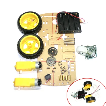 

New Motor Smart Robot Car Chassis Kit Speed Encoder Battery Box 2WD For Arduino Free Shipping