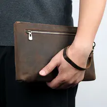 Nesitu Highend RFID Блокировка коричневый длинный из натуральной кожи Crazy Horse мужской кошелек-сумочка телефон клатч сумка для 7,9 ''ipad M8454