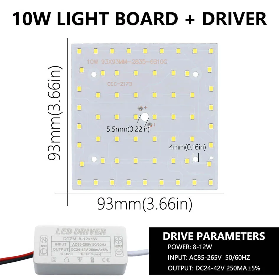 Description Picture 2 of item10W 15W 22W 32W LED Lamp Bead Diode 250mA KIT Panel Light LED Square Ceiling Board Lamp Board Cold And Warm White LED Source DIY