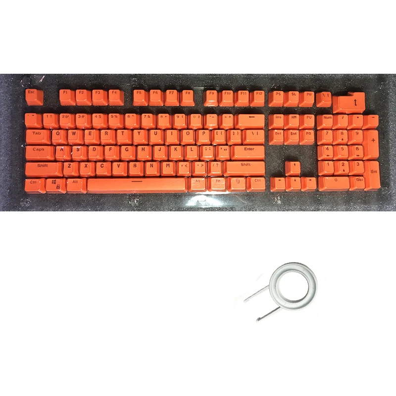 PBT-Orange 104 английские клавиши ABS PBT для механической клавиатуры, совместимые с переключателями MX, прозрачная поддержка светодиодного освещения - Цвет: PBT-Orange