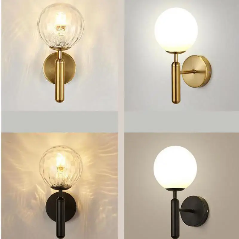 

Kids Room Wall Light Glass Ball Modern Simple Bedroom Bedside Wall Lamp Living Room Corridor Model Room Led Wall Light