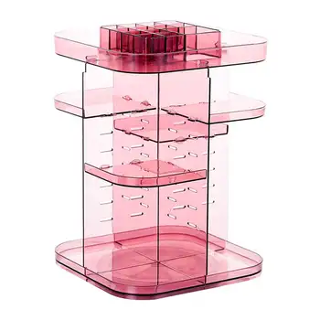 

360 Degrees Rotating Jewelry Case Holder Display Stand Cosmetic Storage Rack Lipstick Cosmetic Box MakeUp Organizer