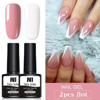 

Nee Jolie 8ml Nude Color Series LED Nail Gel Nail Soak Off UV Nail Art Gel Polish Semi Permanent Nail varnish Gel 2 Bottles/set