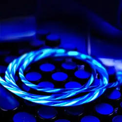 Кабель usb type-c светодиодный свет 2А 1 м Тип C Usb зарядное устройство кабели для Xioami M9 M8 huawei Glory samsung Redmi Note 7 зарядное оборудование - Цвет: Blue
