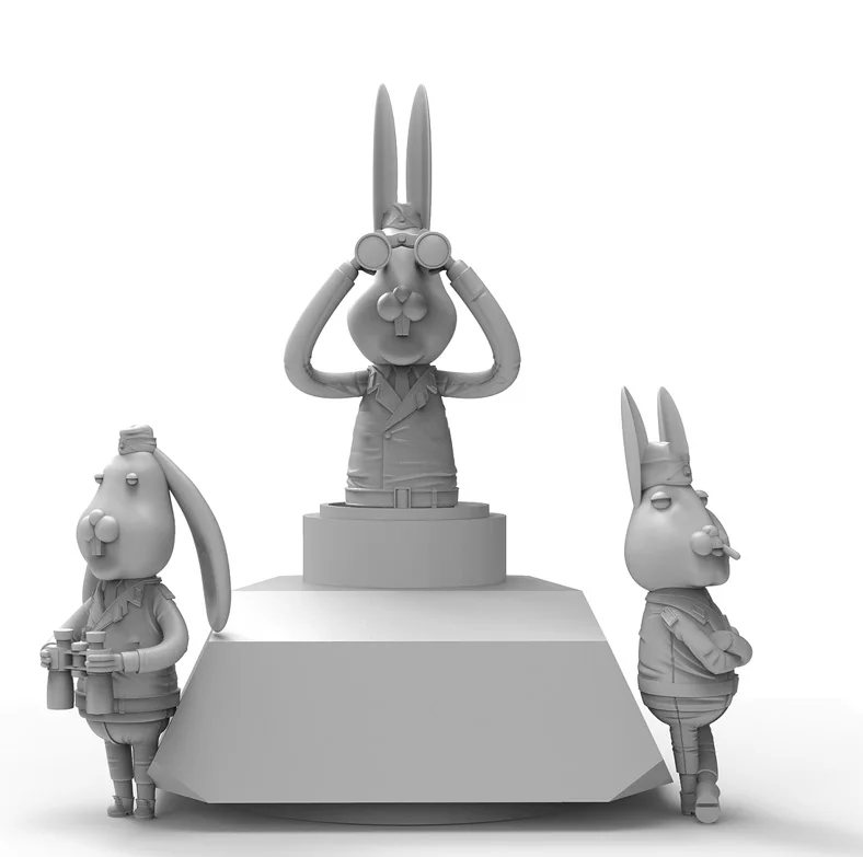 Новинка в разобранном виде 1/35 современный в виде зверушки(кролик) бак набор экипажа(Без майки) каучуковая фигурка Неокрашенный комплект модель