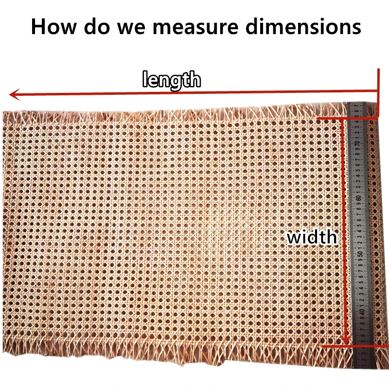 40-50CM Wide 40-70CM Long Real Indonesia Cane Webbing Roll Natural Rattan Sheets Chair Table Ceiling Background Wall Decor