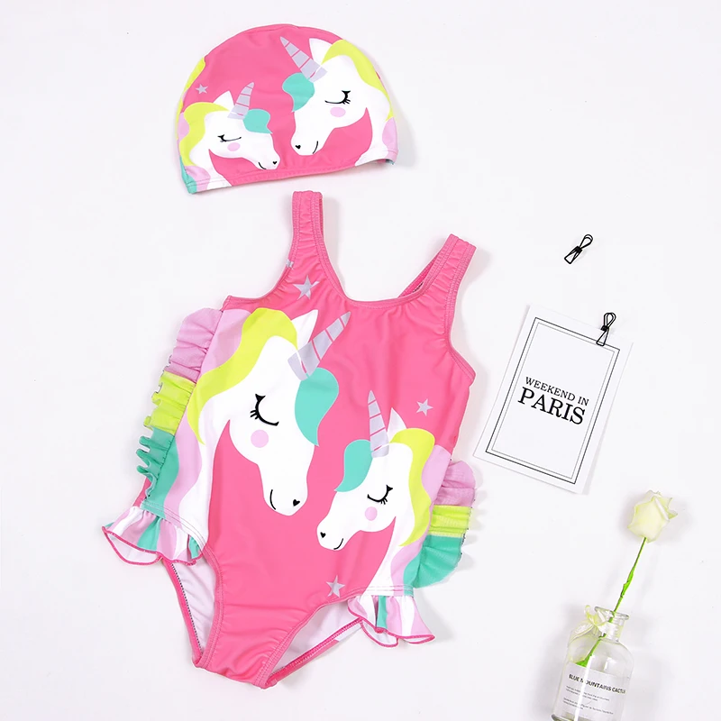 

2020 Toddler Kids Baby Girls Cartoon Bikini Beach Summer Swimsuit Swimwear Bathing Suit Monokini Maillot De Bain Femme 6M-4Y