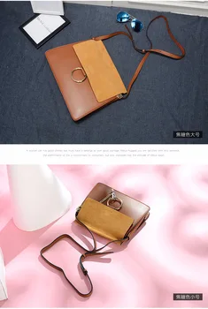 

2019 Spring and Summer Leather Handbags Leather Ring Package Chain Shoulder Frosted Messenger Wrap Stylish Retro