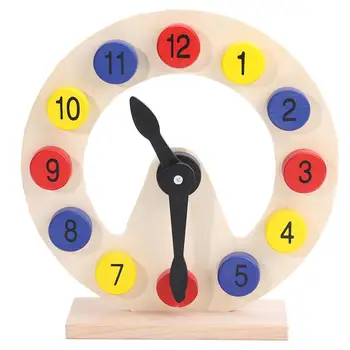 

1 Set Wooden Clock Toy Practical Funny Delicate Durable Kids Toy Educational Toy Wooden Clock for Girls Toddlers Boys