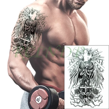 

Waterproof Temporary Tattoo Sticker angel wings cross bird rose flower Fake Tatto Flash Tatoo large size tattoos for Women Men