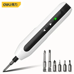 Deli – tournevis électrique 3.6v 1500mAh, Rechargeable sans fil, avec éclairage LED, ensemble d'outils électriques en alliage d'aluminium 
