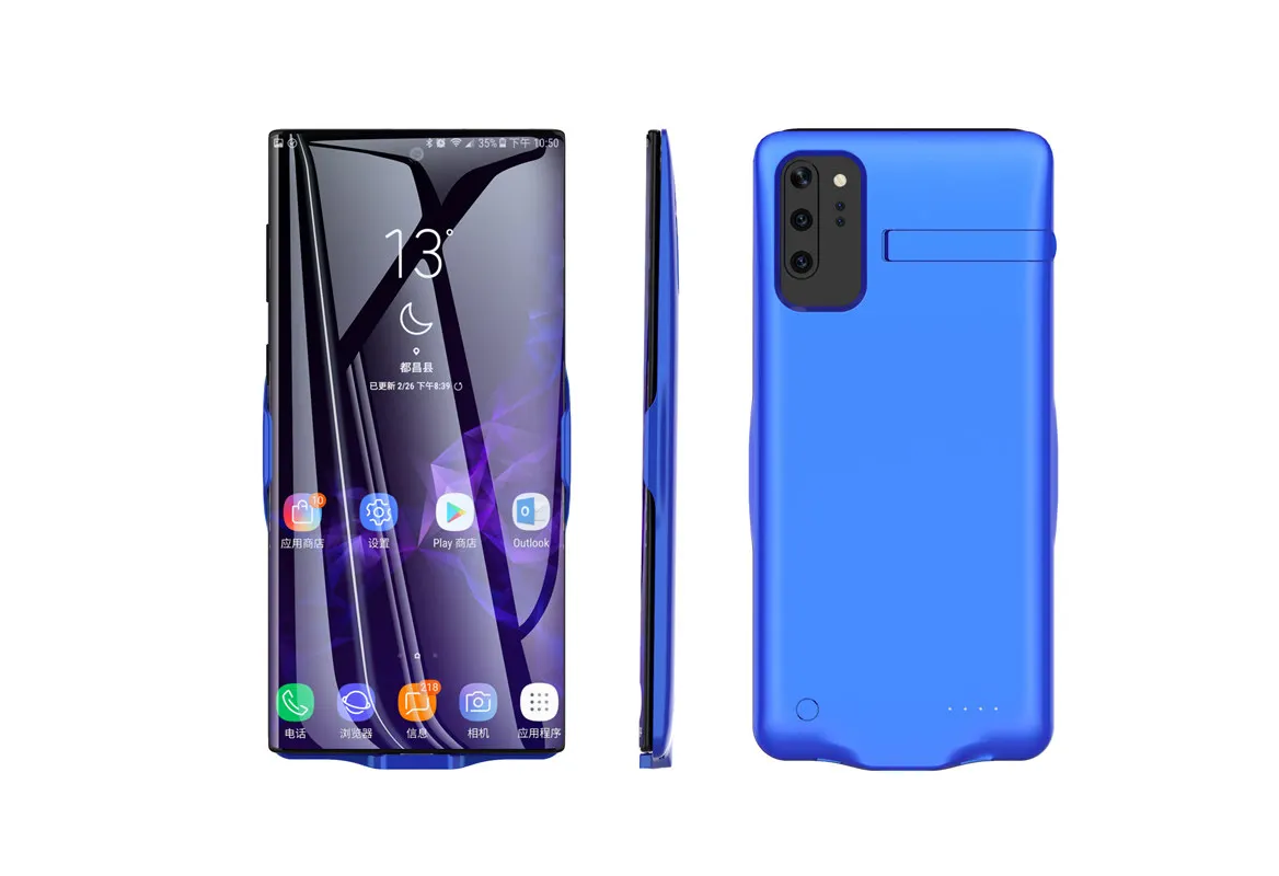 

5000mAh USB Battery Charger Case For Samsung Galaxy Note 10 Plus External Power Pack Bank Case Stand Charging Battery Cover