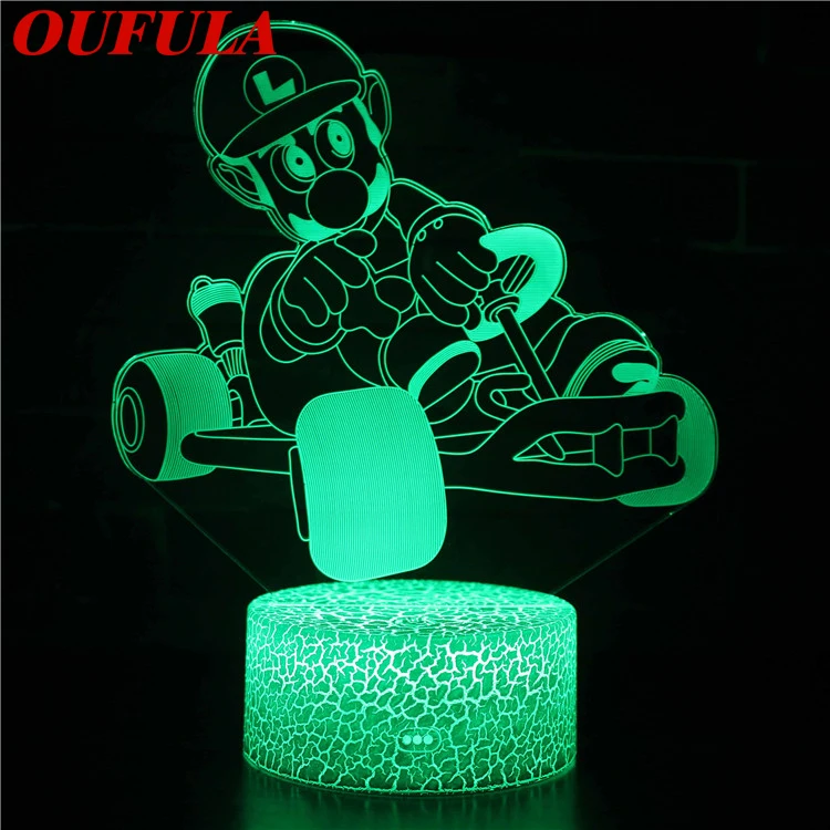 

Night LED Lights Novelty 3D lamp Cute Toy Gift 7 Color Abstract Artist Graphics Cartoon Atmosphere Lamp For Children Kids Room