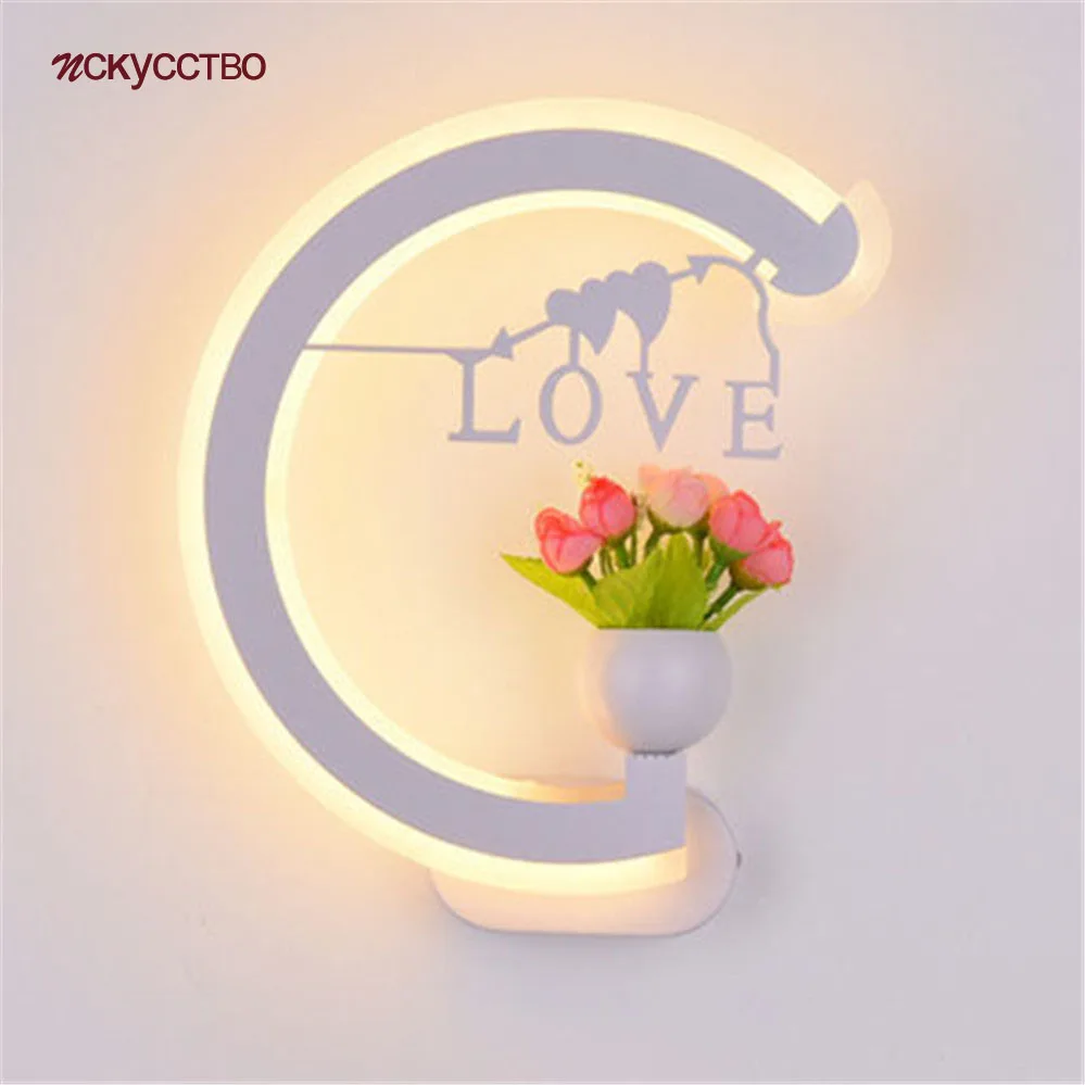 Nordic Children Bedroom Cartoon Led Wall Lamp Romantic Home Love Kids Study Living Room Wall Decoration Baby Cute Night Light