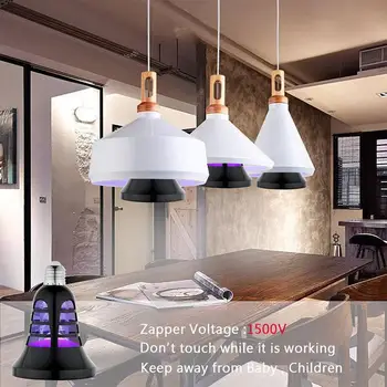 

Mosquito Light Mosquito Bulb 2in1 E27/E26 Voiceless Pest Bug Moths Killer Black 8W Delicate Fashion Electric Fly Zapper UV Lamp