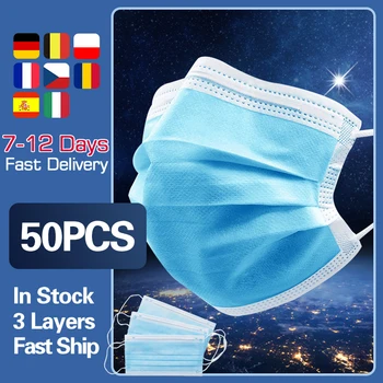 

3 Layer Disposable Mouth Mask Face Masks Elastic EarLoop Disposable Breathable Filter Safety Mask