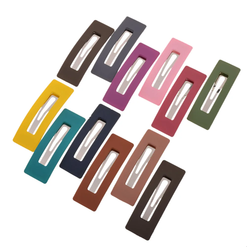 

Fashion Women Girls Candy Color Square Hair Clip Bb Hairpins Metal Barrettes Styling Tools Hair Accessories For Daily Life