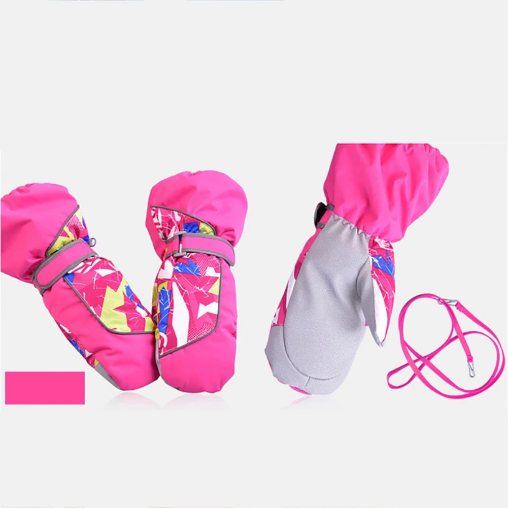 Children Warm Windproof Skiing Gloves Boys Girls Anti-slip Winter Snow Snowboard Gloves Outdoor Riding Mitten Gloves 3
