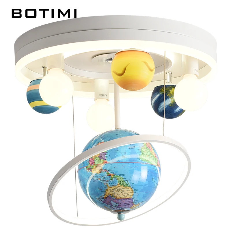 BOTIMI Globe детский светодиодный потолочный светильник для мальчиков и девочек детская комната мультфильм круглый поверхностный монтаж освещение для спальни