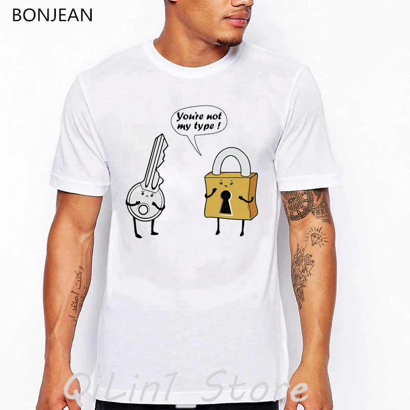 

You Are Not My Type Letter Print T-Shirt Men Graphic Tee Shirt Homme Funny T Shirts Camiseta S Hombre Hip Hop Casual Tshirt
