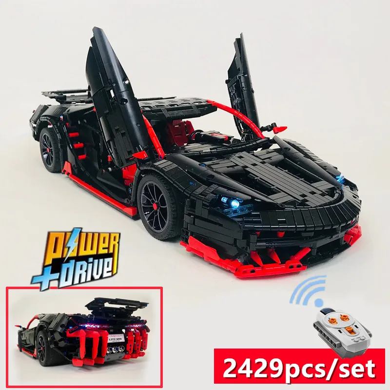 Спортивный автомобиль 100th юбилей издание центенарио MOC-12560 RC двигатель мощность Функция автомобиль Fit строительный блок кирпичи модель