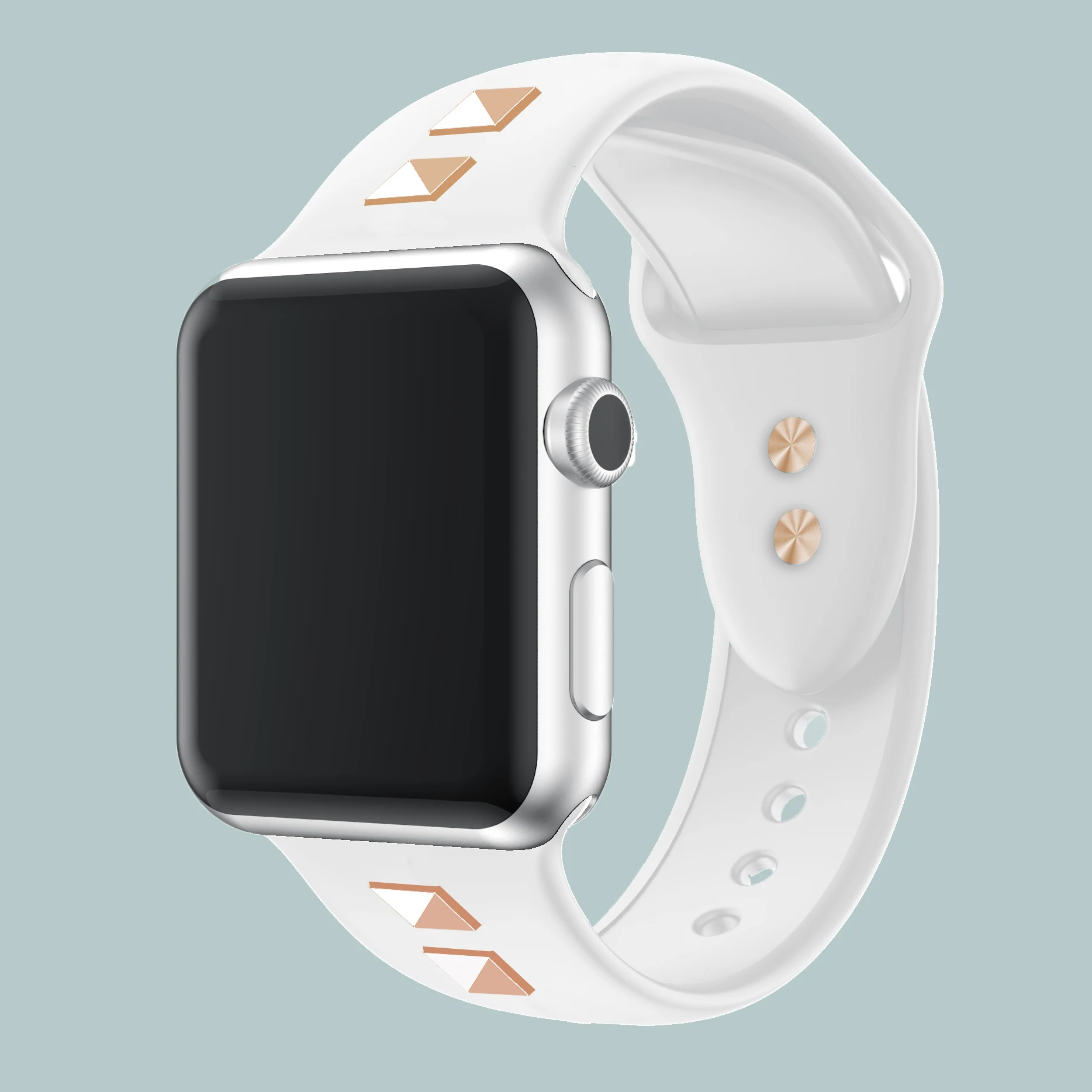Силиконовый ремешок для apple watch 5, 4, 3, ремешок 44 мм, 40 мм, iwatch, ремешок 42 мм, 38 мм, две заклепки в стиле панк для apple watch, аксессуары