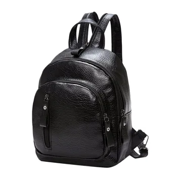 

SHUJIN Fashion Women Men Backpack Female Black Backpacks Small Zipper Bags Student Backpack Korean Style Solid Backpack