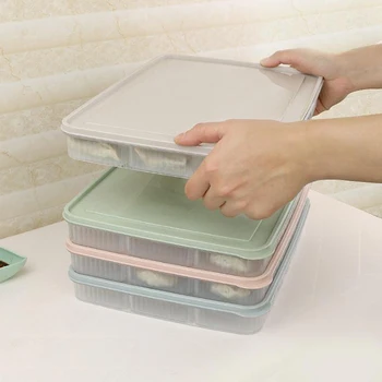 

Fresh Box Refrigerator Dumpling Fresh Storage Organizing Box Large 21 Grid Kitchen Plastic Sub-Frame Dumpling Tray