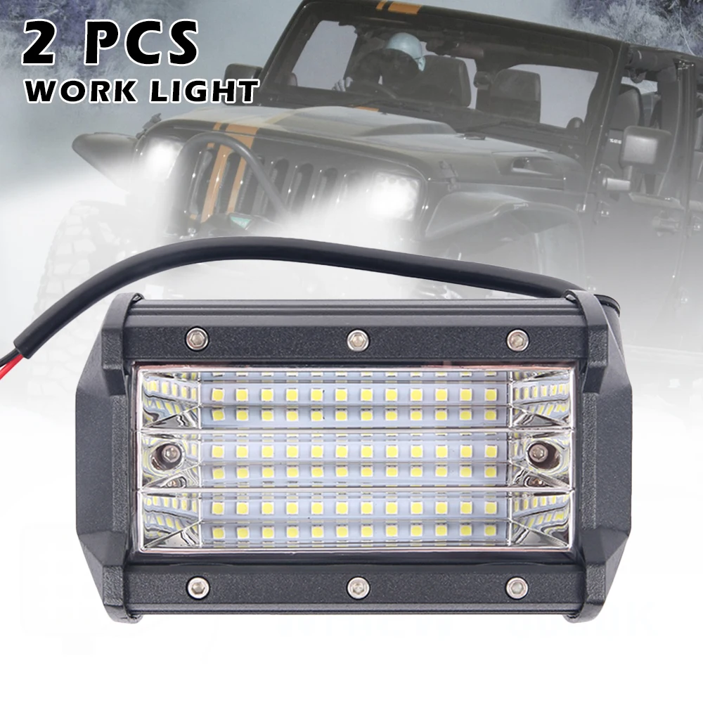 2шт 72 Вт Авто Led бар рабочий свет для наводнение, внедорожный прожектор трактор точечный свет 12 В 24 В внедорожный грузовик 4x4 Лодка внедорожник лампа