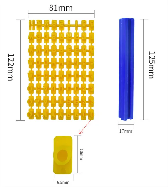 KIBBEH 100 Pcs Polymer Clay Letter Stamp, Mini Alphabet Number Letter Stamp  for Clay, Polymer Clay Decorating Tool for Cookie Fondant, Pottery Stamps