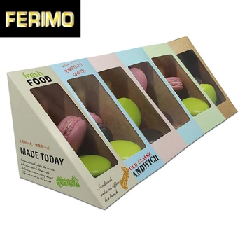 

40pcs/Lot 12*12*6.5cm Paperboard Package Box W/ Clear Window For Cake Pastry Sandwish Pack Party Favor Backing Food Storage Case