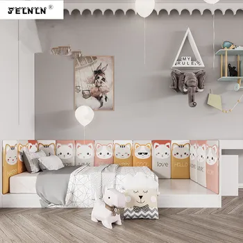 

Cartoon cat pattern children's room bedside soft pack background wall tatami wall fence bed pack soft self-adhesive wall sticker