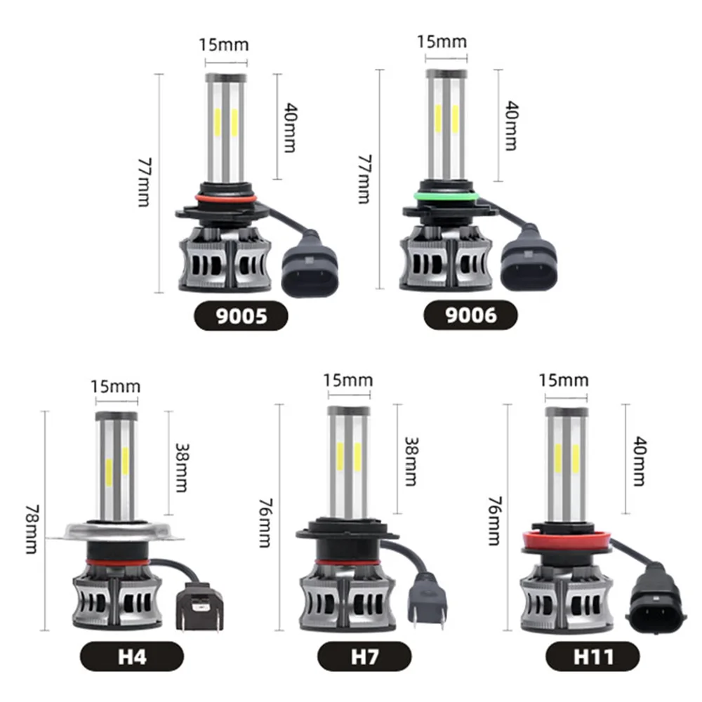 Дорк H4 led автомобилей головной светильник Hi/короче спереди и длиннее сзади) луч H7 H8 H9 H11 9005 HB3 9006 HB4 100 вт 20000lm 6000 к авто противотуманных фар с возможностью креативного светильник лампы автолампы