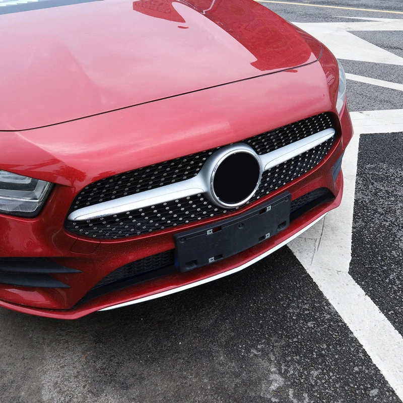 Для Mercedes-Benz A Class AMG Line передняя решетка из нержавеющей стали Нижняя Декоративная полоса крышка отделка автомобиля Стайлинг