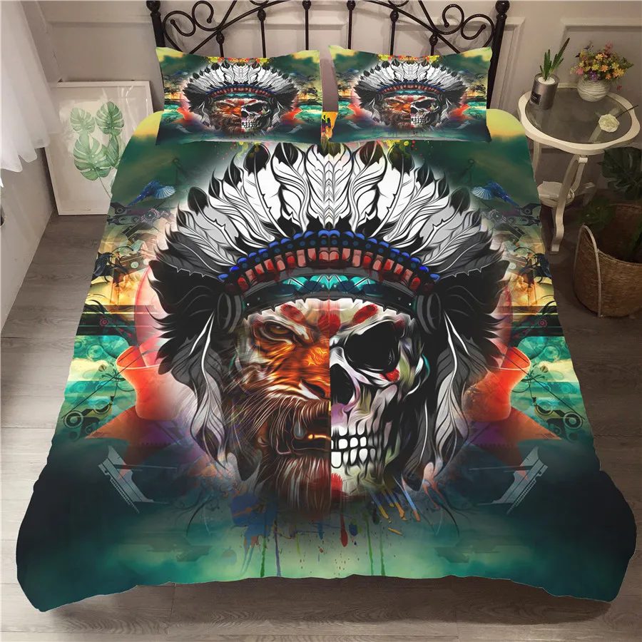 

A Bedding Set 3D Printed Duvet Cover Bed Set Skull Cranium Home Textiles for Adults Bedclothes with Pillowcase #KL23
