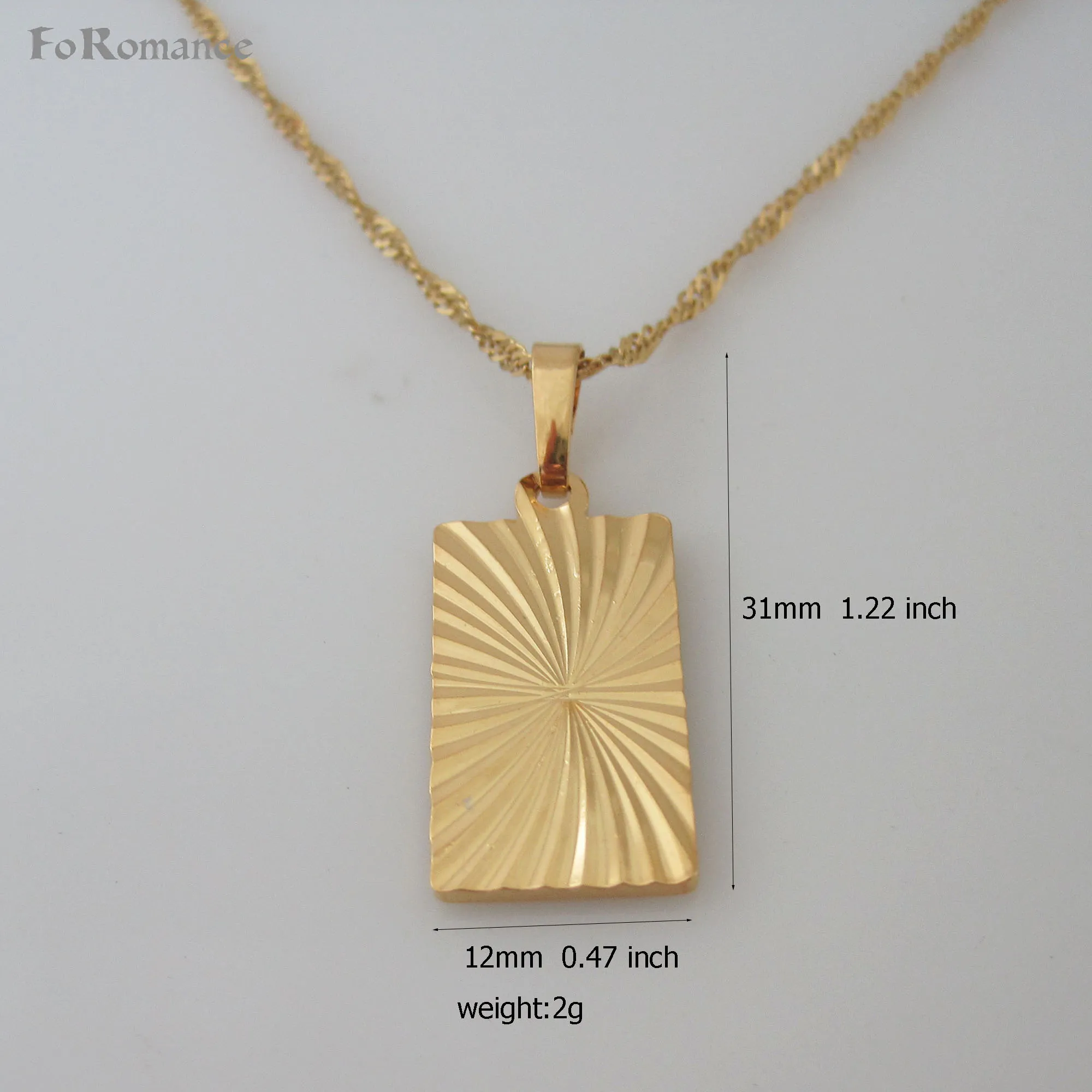 Foromans/желтое золото GP 18 &quotВодная волна ожерелье и линия резные на поверхности