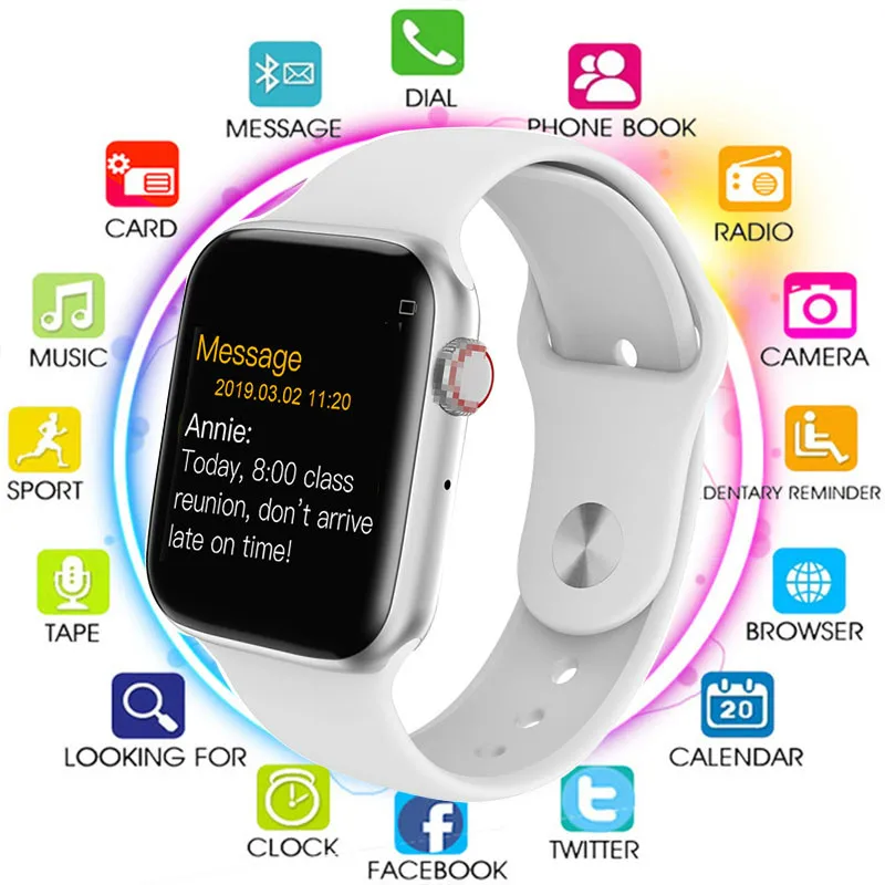 Bluetooth Смарт часы серии 4 HeartRate монитор Smartwatch 44 мм чехол для android samsung xiaomi Apple телефон relogio inteligente