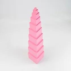 Torre rosa Montessori de material didáctico, juguetes sensoriales para guardería, juguetes para el desarrollo de la inteligencia, material Montessori profesional para el hogar