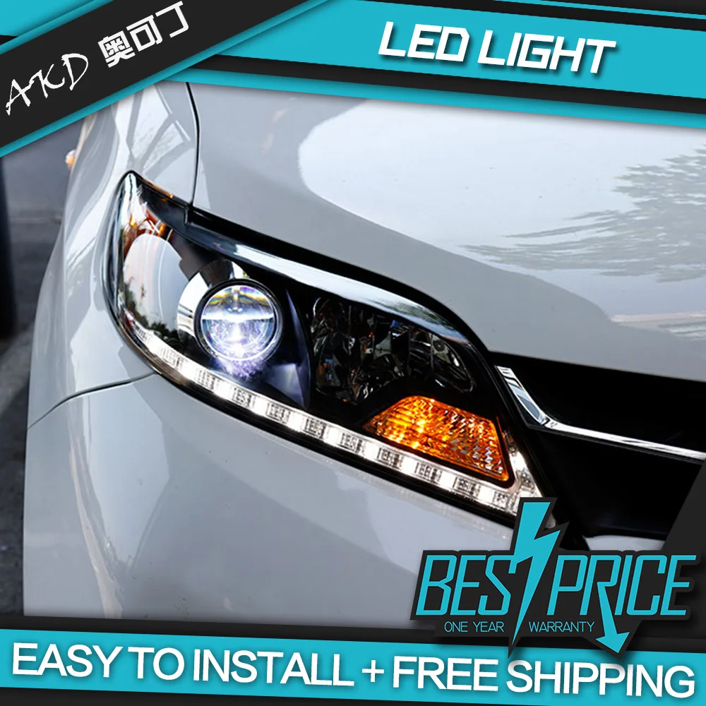 Автомобильный Стайлинг чехол для передней фары Toyota Sienna светодиодный ные DRL линзы