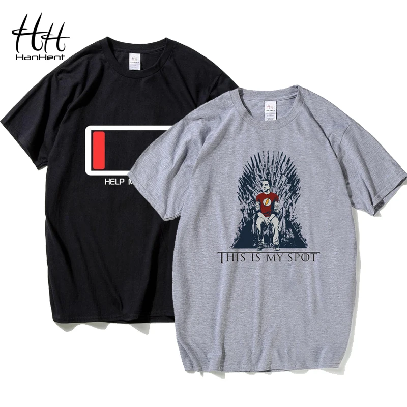 

HanHent The Big Bang Theory T Shirt This Is My Spot Games Of Thrones Men Shirts Top Tees Casual Man Clothing Funny Shirt