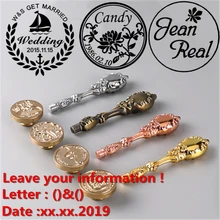 Настроить воск печать штамп логотип на заказ Ретро Высокое качество запечатывание воск штамп персонализированный девиз изображение имя инициалы письмо для свадьбы фестиваль приглашения карты конверт