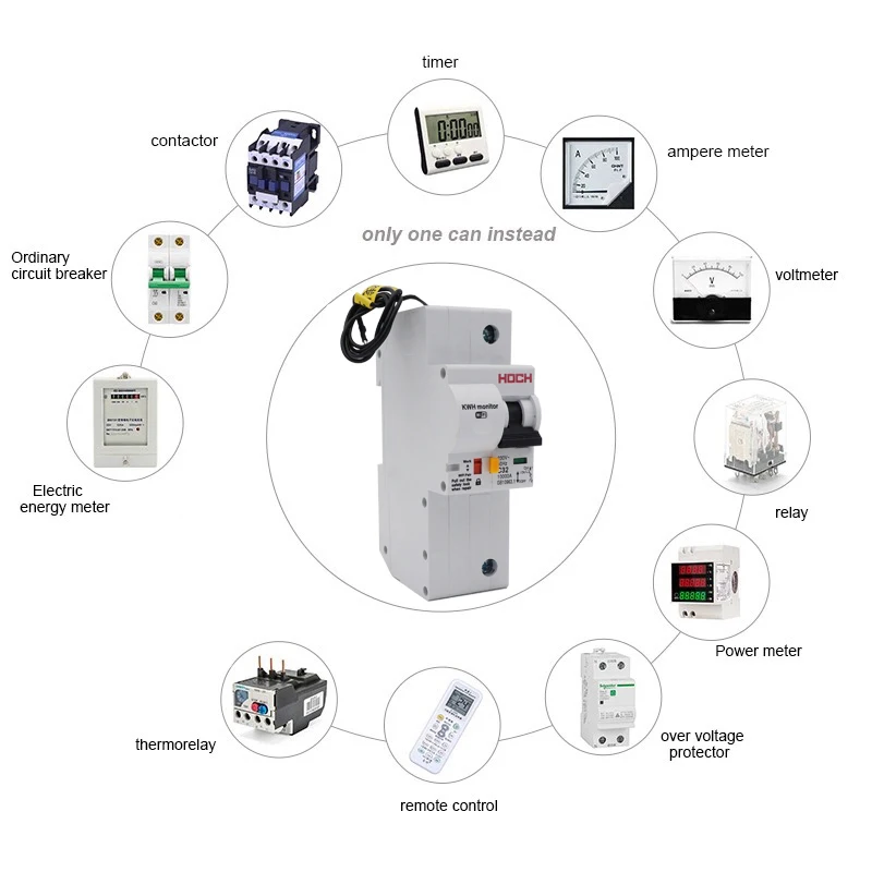 HOCH ZJSB9-80Z WIFI Circuit Breaker Energy Monitoring timer Remote Control 2P Ewelink smart home Switch FACTORY free shipping