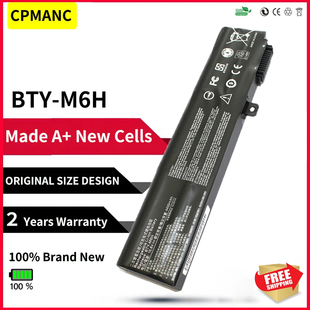 Bateria do Portátil para Msi Bty-m6h Cpmanc Ge62 Ge72 Gp62 Gp72 Gl62 Gl72 Gp62vr Gp72vr Pe60 Pe70 Ms16j2 Ms-16j3 Ms-1792 Ms-1795