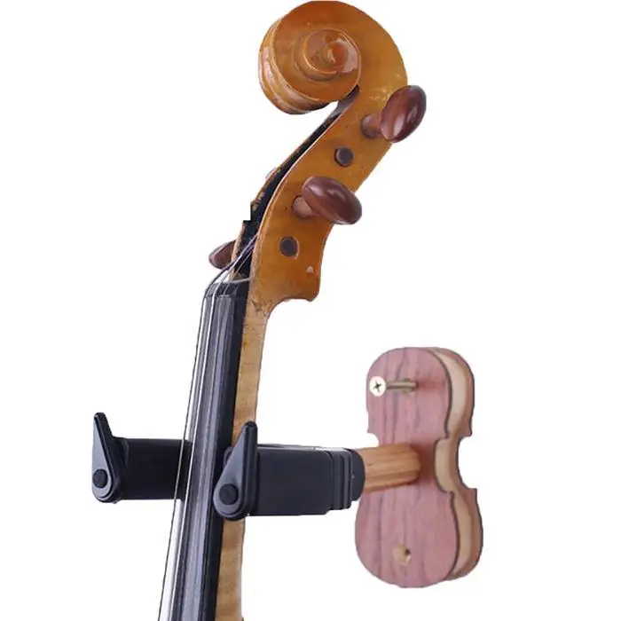 Violin Viola Wall Hook Automatic Lock Wood Grain Shape Hanging Frame Home, Store,etc. Musical Instrument Hook